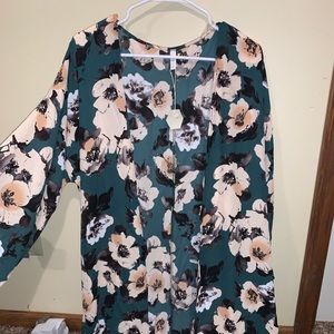 Pinkblush long duster cardigan